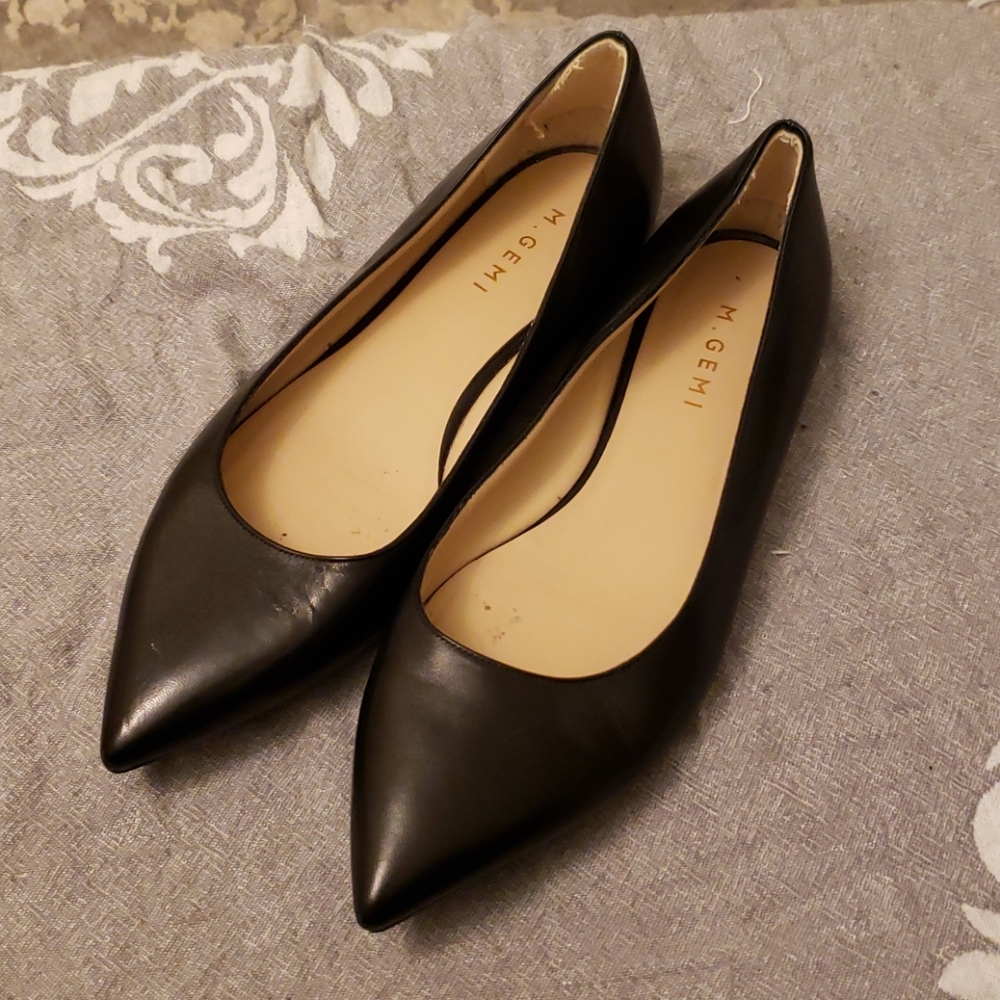 M. Gemi Black Leather Flats, Size 11
